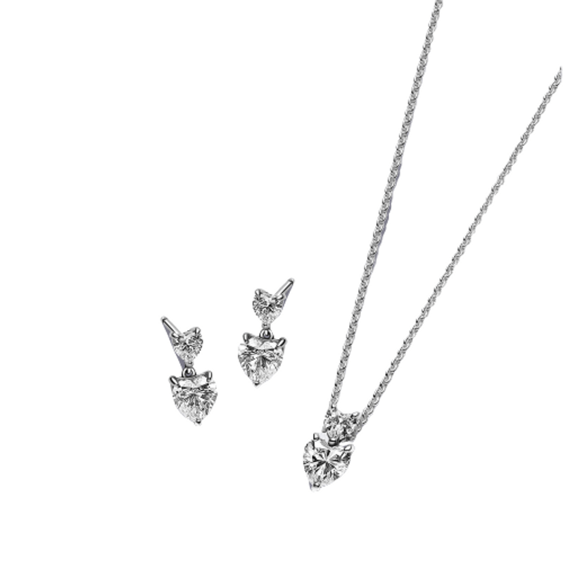 Pandora Sparkling Double Heart Jewelry Gift Set