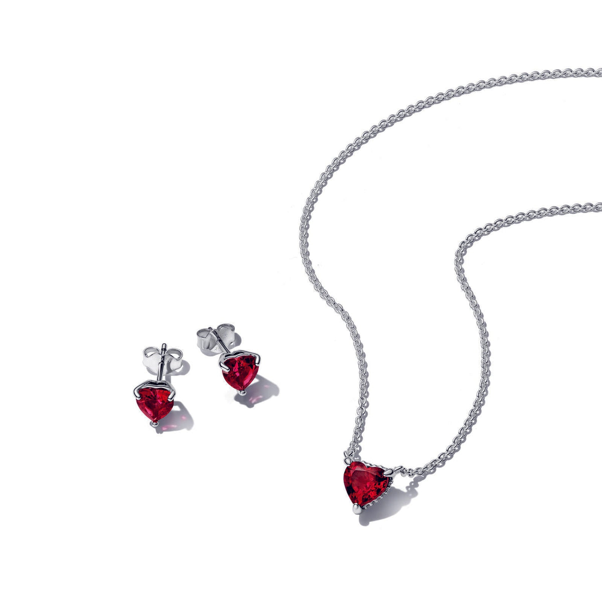 Pandora Sparkling Red Heart Jewelry Gift Set