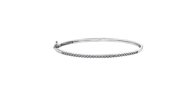 10K White Gold 0.24TDW Diamond Bangle