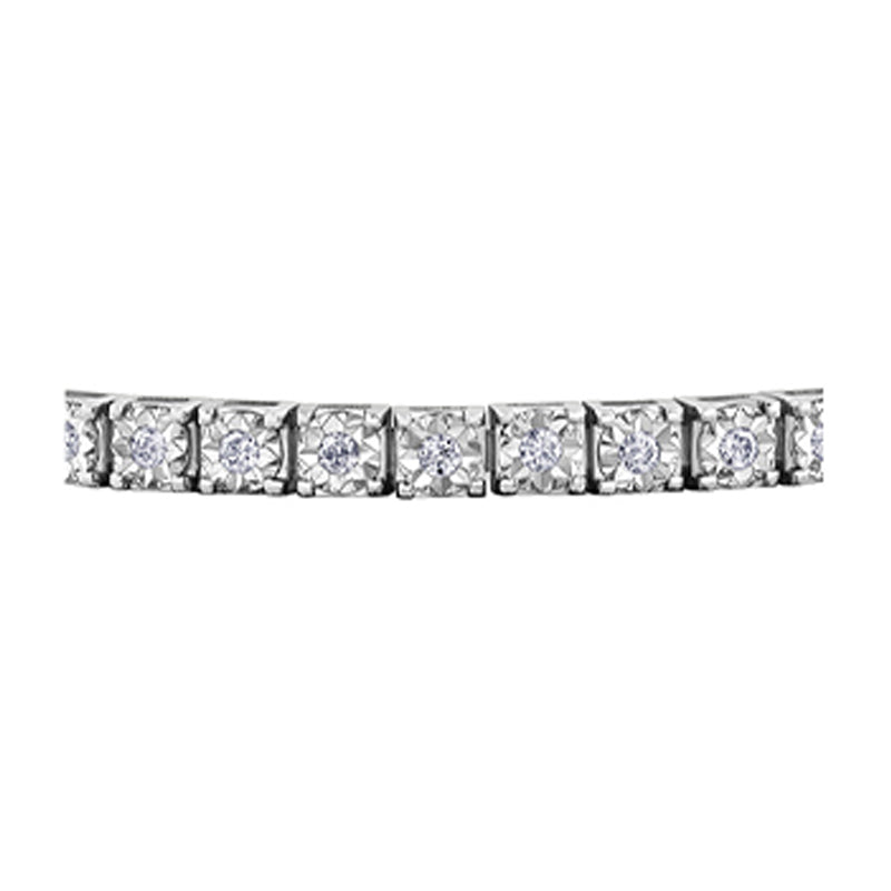 2.00TDW Diamond Illusion Bracelet in 10K White Gold