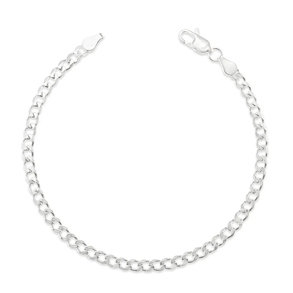 Sterling Silver 3.8mm Curb Link Italian Bracelet