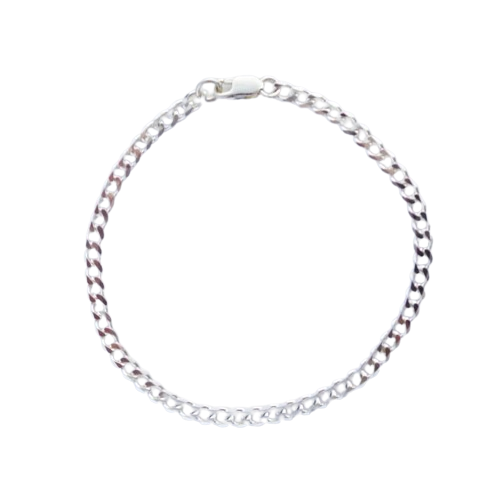 Sterling Silver 3.8mm Curb Link Italian Bracelet