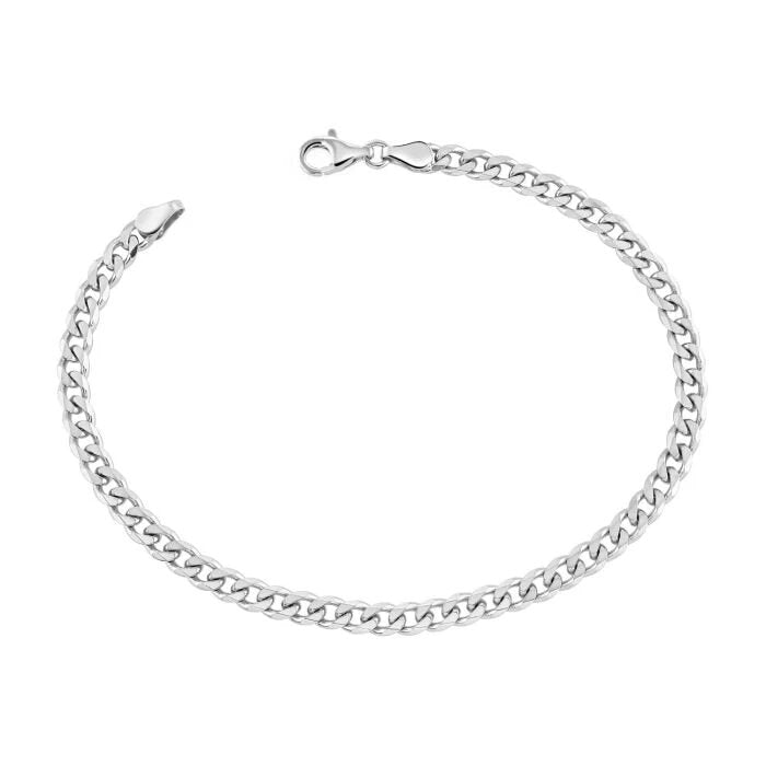 Sterling Silver 7&quot; 4.3mm Curb Link Italian Bracelet