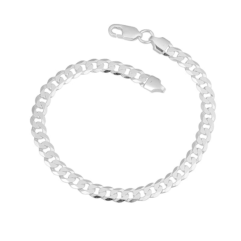 Sterling Silver 5.7mm Men&#39;s Curb Link Italian Bracelet