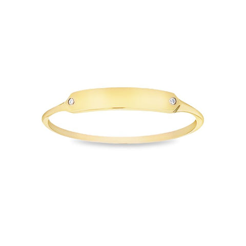 0.10TDW & 10K Yellow Gold Diamond Ring with Two Stone Accents