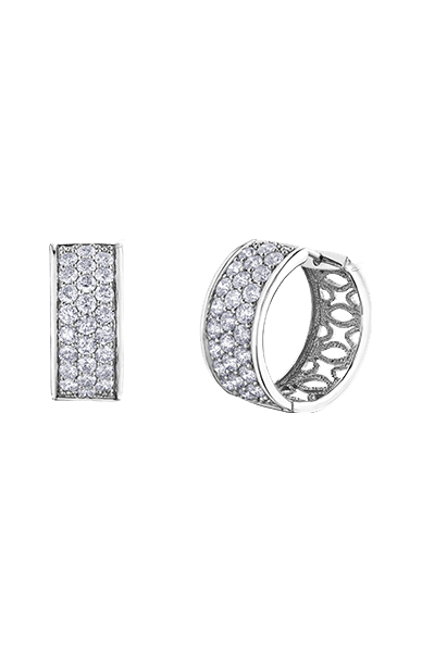 10K White Gold 4.00TDW Diamond Exquisite Hoop Earrings