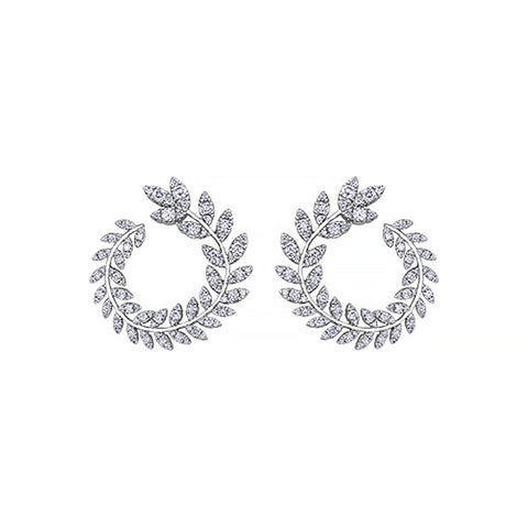 2.00TDW Diamond Fancy and 14K White Gold Earrings