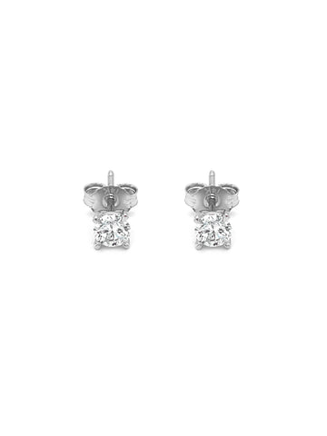 14K White Gold 0.50TDW Lab Grown Diamond Solitaire Stud Earrings