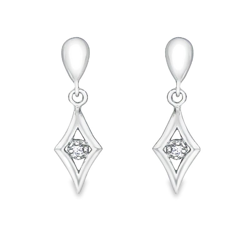 10K White Gold 0.06TDW Canadian Diamond Earrings