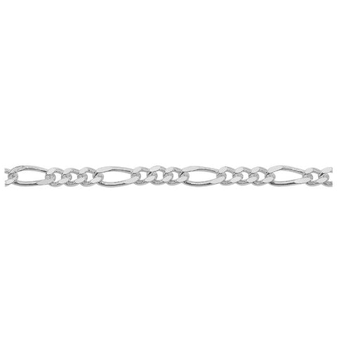 Sterling Silver 3.8mm Figaro Link Italian Bracelet