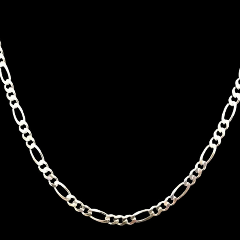Sterling Silver 24&quot; 4.3mm Italian Figaro Link Chain