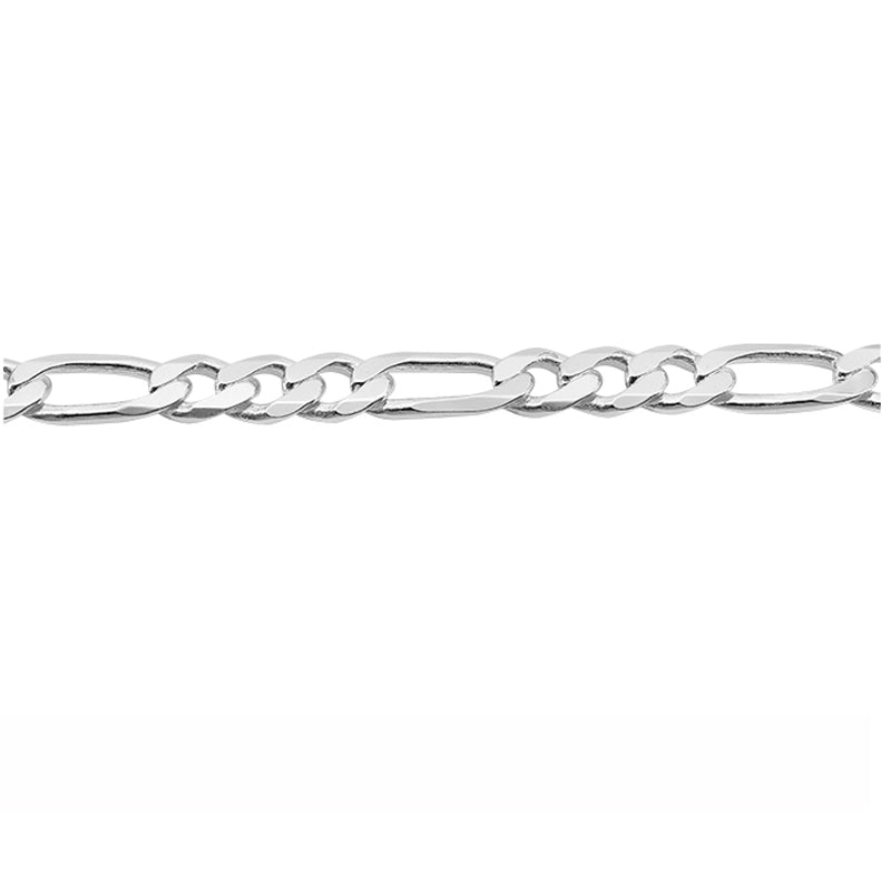 Sterling Silver 24&quot; 6.8mm Italian Men&#39;s Figaro Link Chain