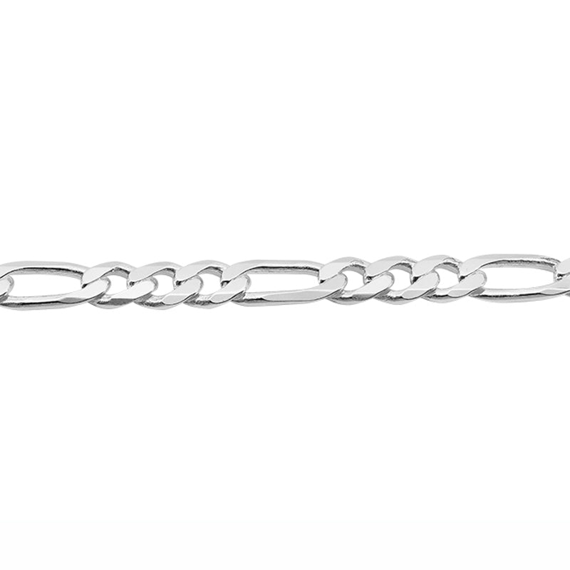 Sterling Silver 20&quot; 7.5mm Italian Men&#39;s Figaro Link Chain