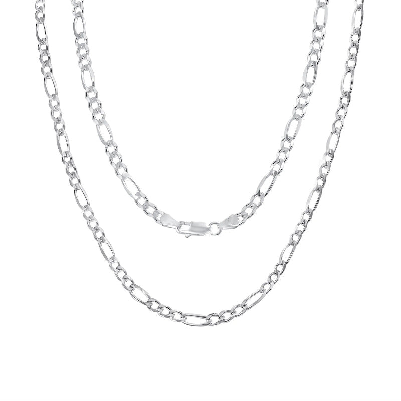 Sterling Silver 22&quot; 9.2mm Italian Men&#39;s Figaro Link Chain