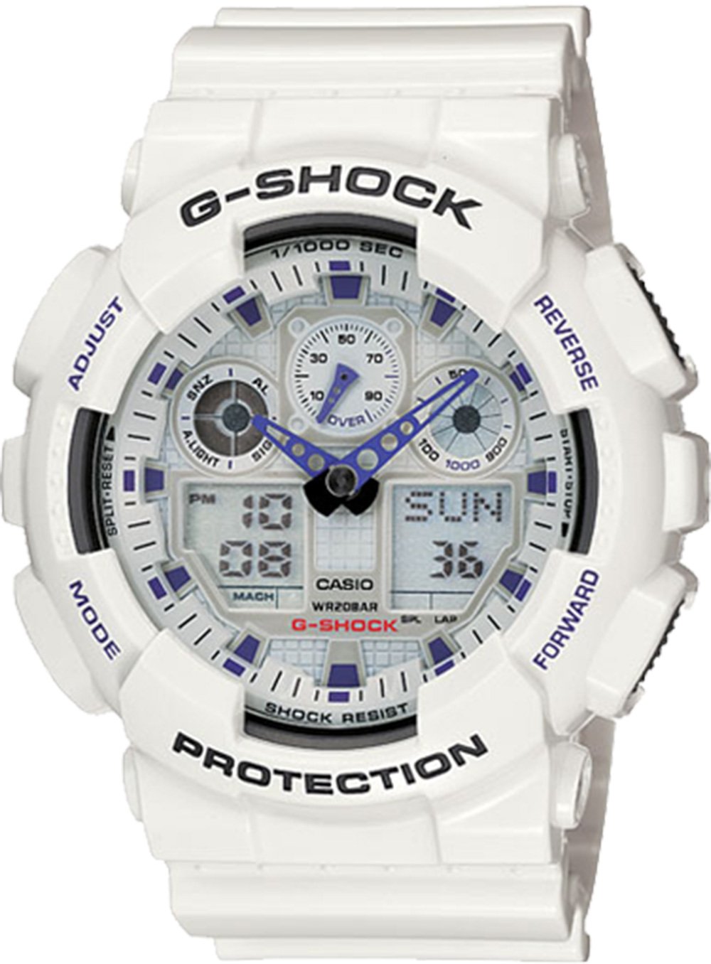 G-Shock X-Large White Resin Sport Men&#39;s Watch GA100A-7A