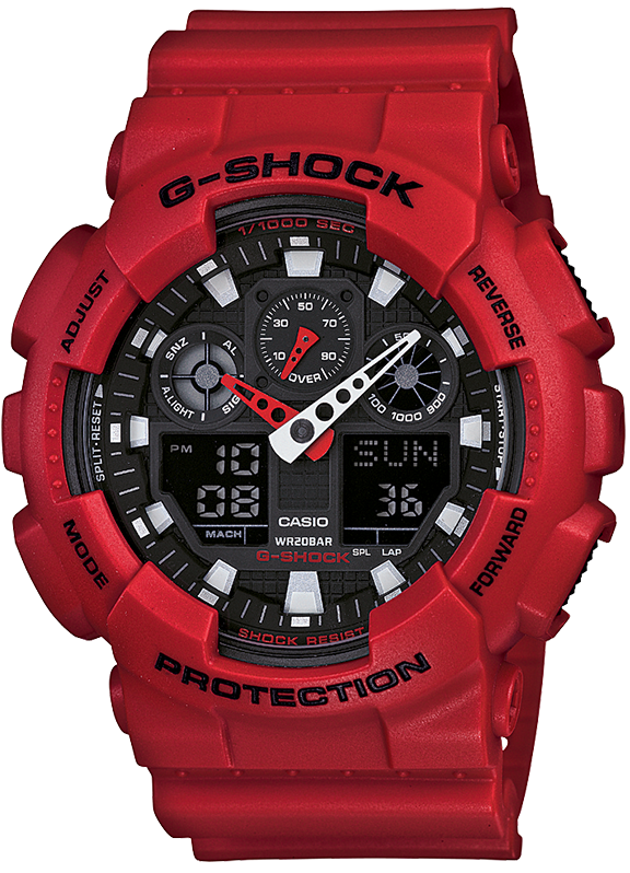 G-Shock X-Large series Red Men&#39;s Watch GA100B-4A