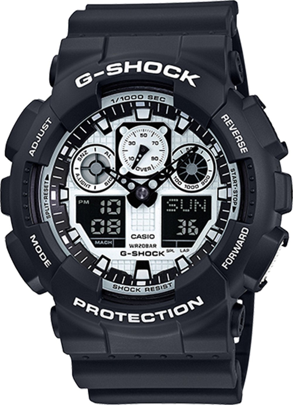 G-Shock White and Black Series Luxury Men&#39;s Watch GA100BW-1A