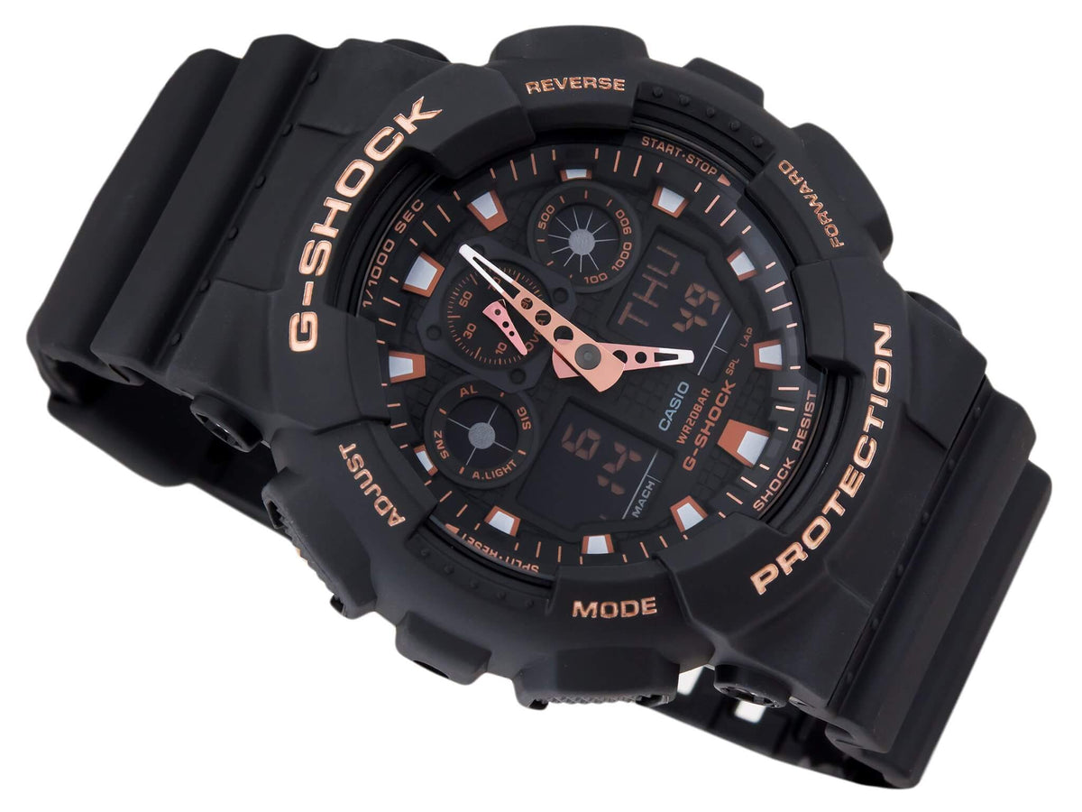 G-Shock Black Rose Gold Analog Digital Men&#39;s Watch GA100GBX-1A4