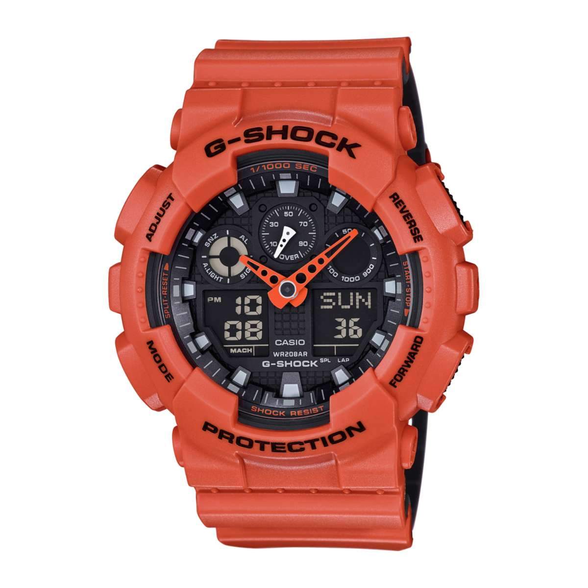 G-Shock Orange Resin Multifunction Men&#39;s Watch GA100L-4A