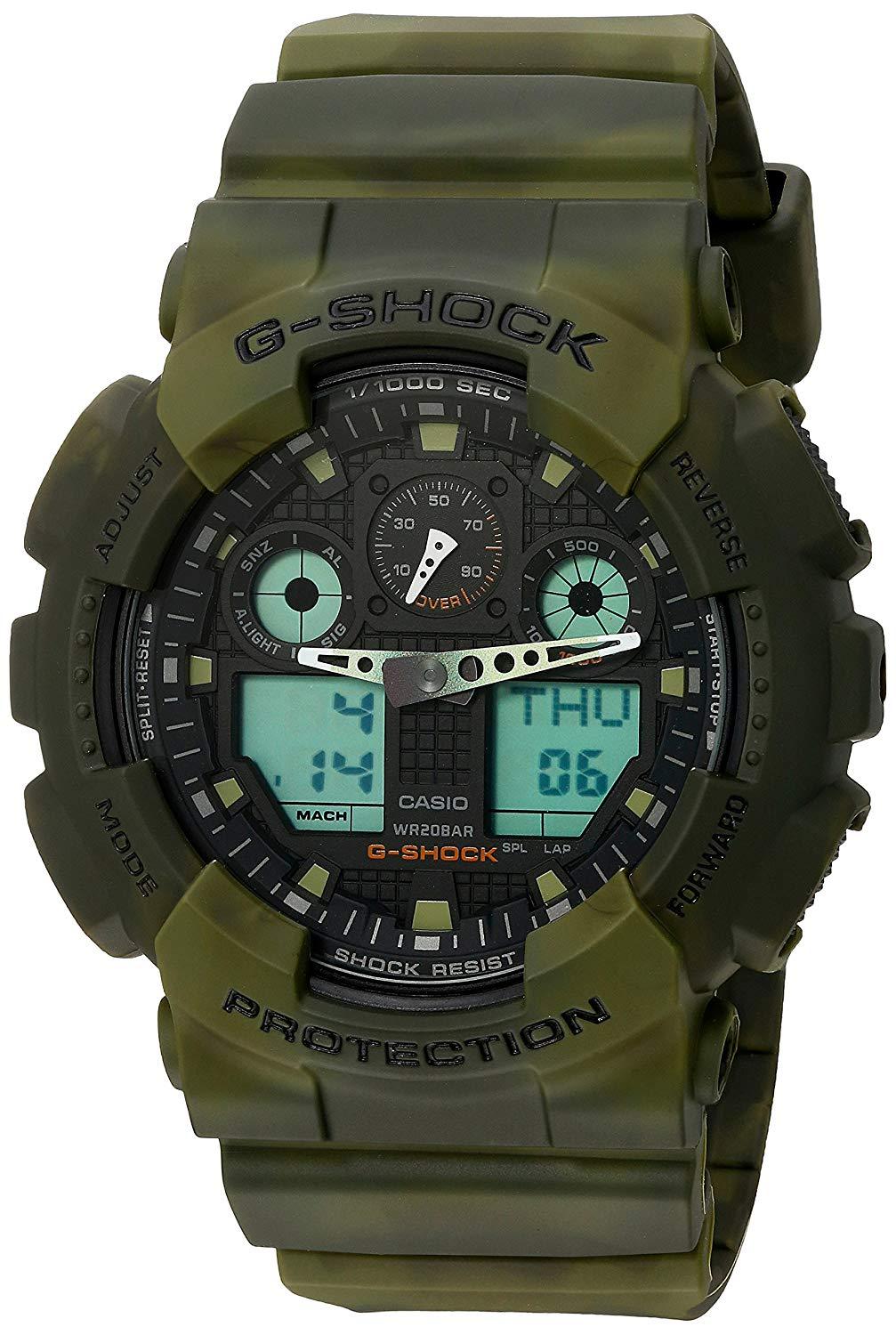 G-Shock Black Dial Resin Men&#39;s Watch GA100MM-3A