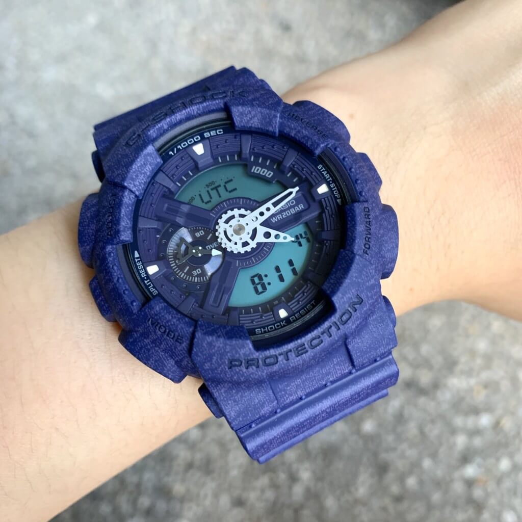 G-Shock Heathered Blue Dial Resin Men&#39;s Watch GA110HT-2A