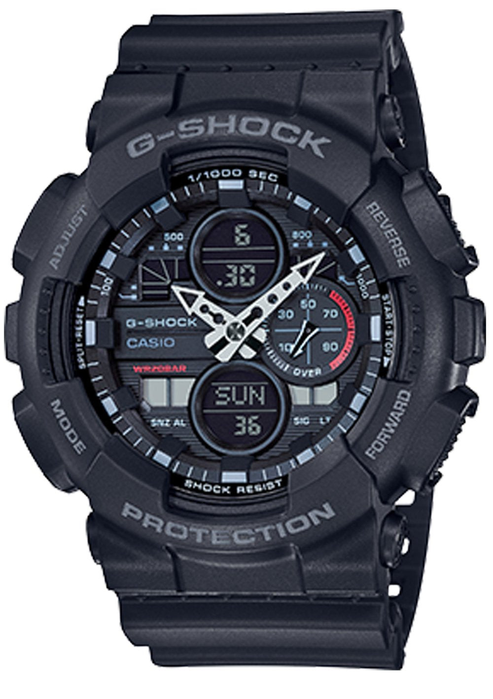 G-Shock Analog Digital Magnetic Resistant Black Men&#39;s Watch GA140-1A1