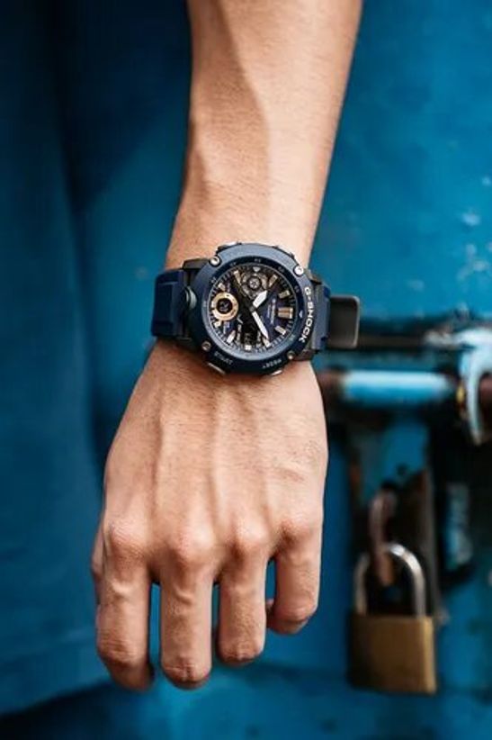 G-Shock Analog-Digital Carbon Core Guard Navy Resin Band Men&#39;s Watch GA2000-2A