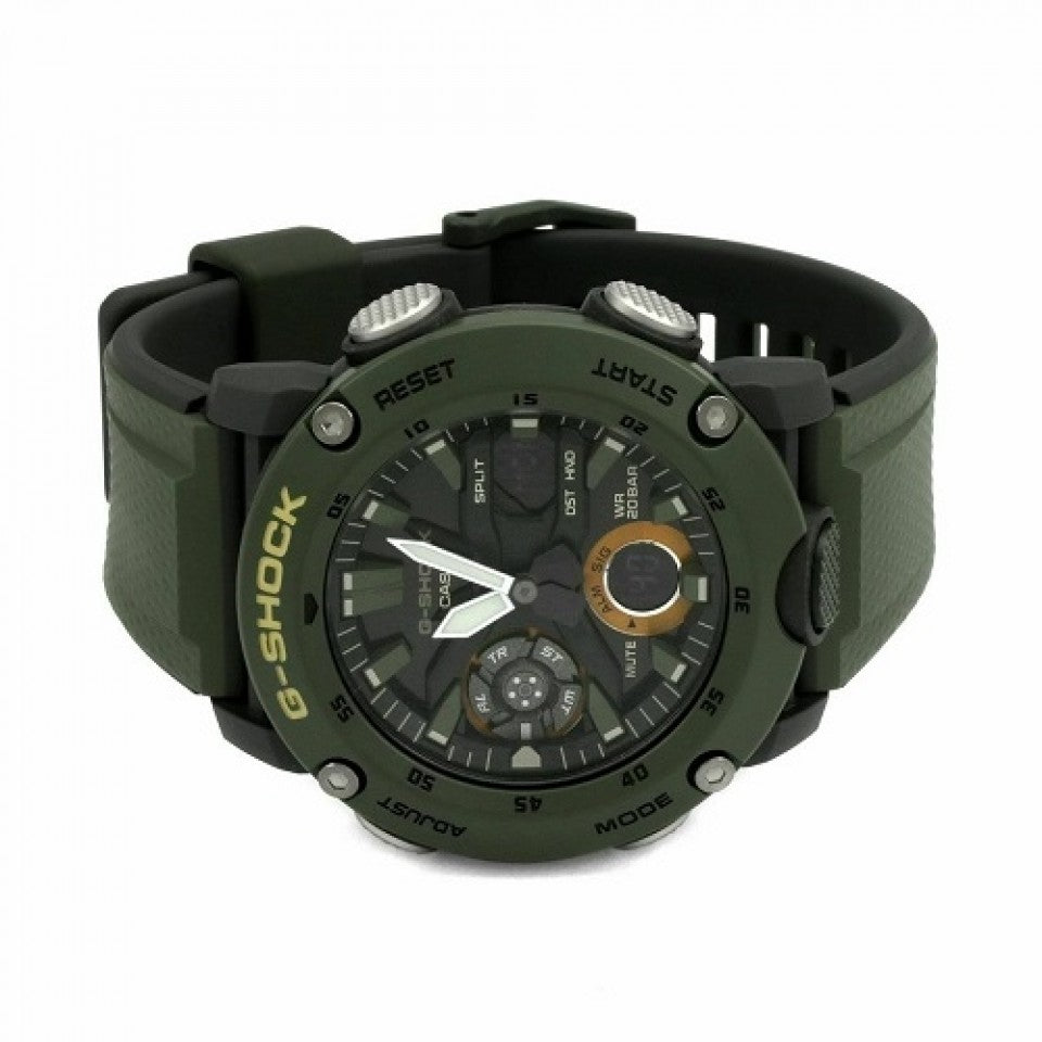 G-Shock Analog-Digital Carbon Core Guard Olive Green Men&#39;s Watch GA2000-3A