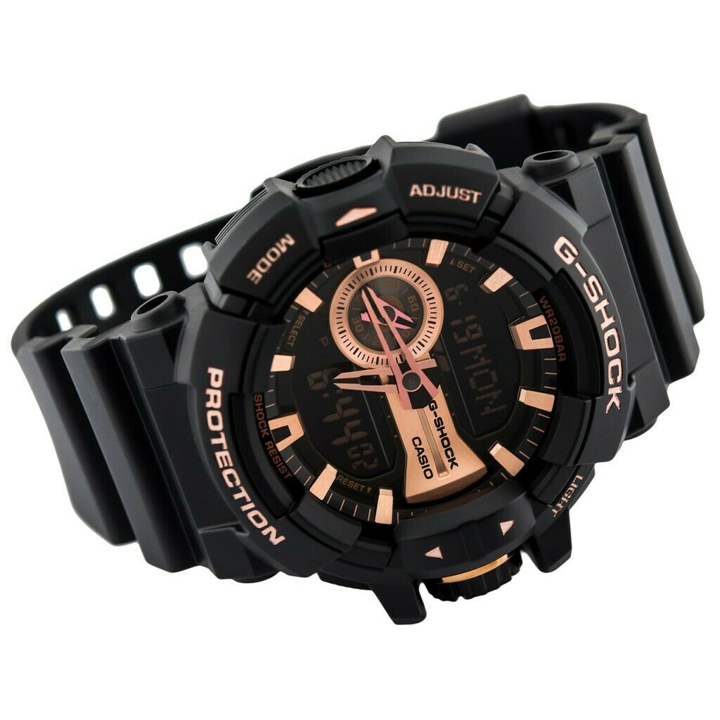 G-Shock Black and Rose Gold-Tone Dial Resin Men&#39;s Watch GA400GB-1A4