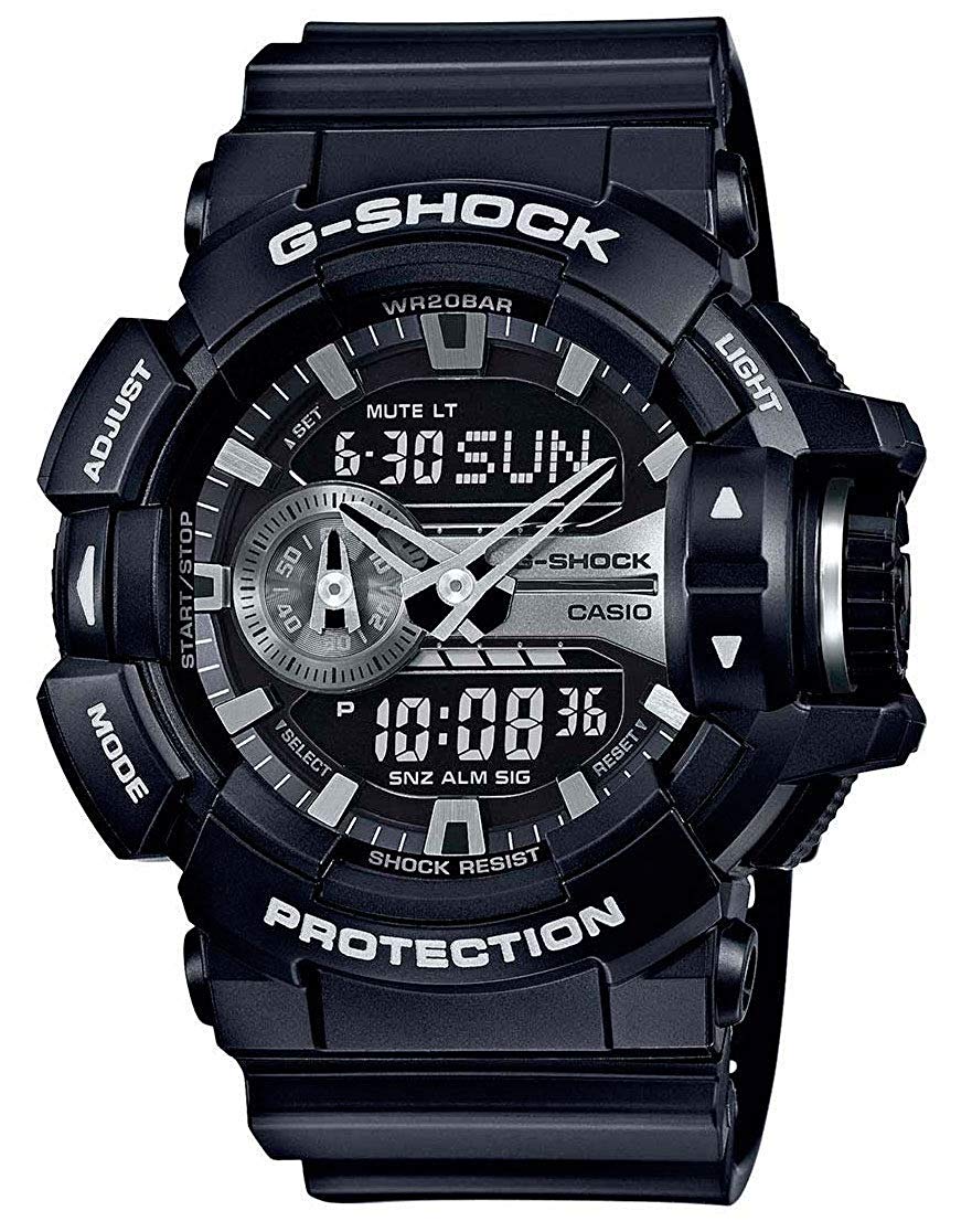 G-Shock Black and Silver-Tone Dial Resin Men&#39;s Watch GA400GB-1A