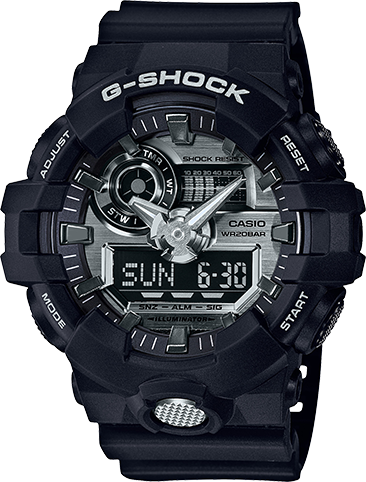 G-Shock Black and Silver-Tone Resin Men&#39;s Watch GA710-1A