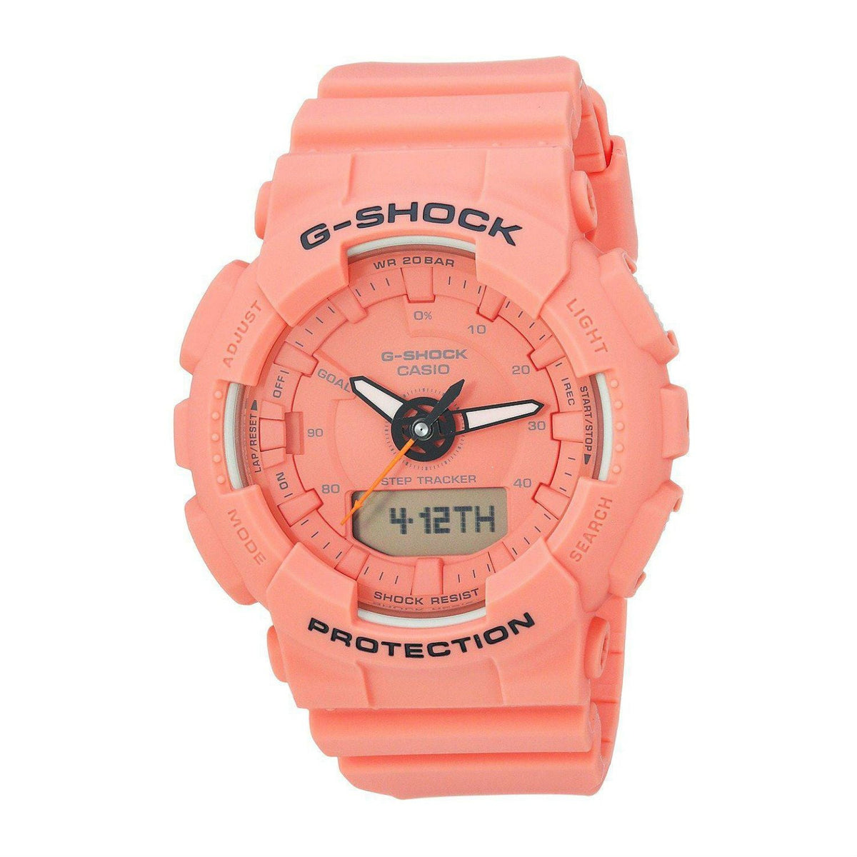 G-Shock S Series Step Tracker Orange Women&#39;s Watch GMAS130VC-4A