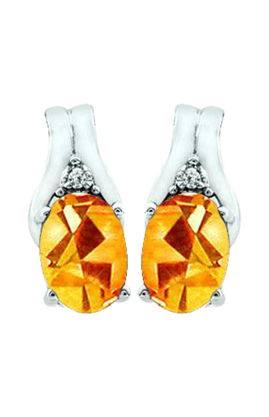 November Birthstone Earring with Diamond Accent set in 10K White Gold 84191110