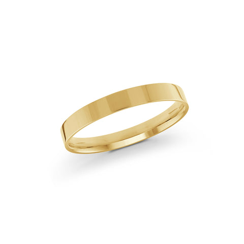 10, 14 Karat Yellow Gold 2mm High Polish Flat Comfort Fit Wedding Band