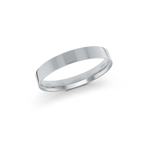 10, 14 Karat White Gold 3mm High Polish Flat Comfort Fit Wedding Band