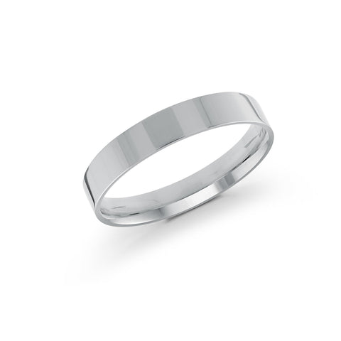 10, 14 Karat White Gold 4mm High Polish Flat Comfort Fit Wedding Band