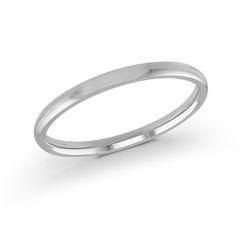 10, 14 Karat White Gold 2mm high polish rounded dome light comfort fit wedding band