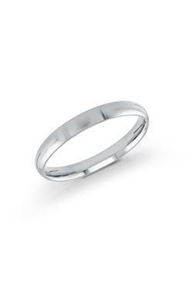 Platinum 3mm high polish rounded dome light comfort fit wedding band