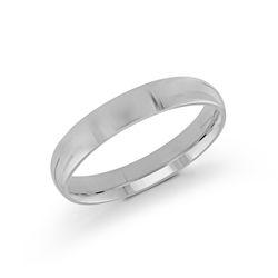 10, 14 Karat White Gold 4mm high polish rounded dome light comfort fit wedding band
