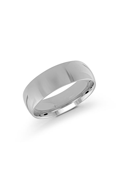 Platinum 7mm high polish rounded dome light comfort fit wedding band