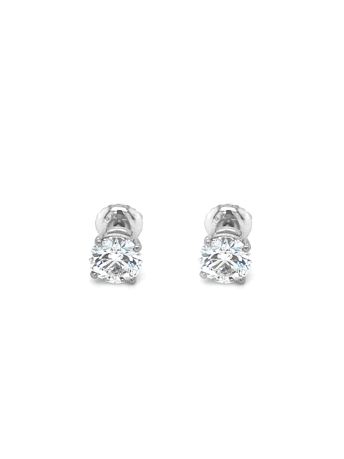 1.42CT Lab Grown Diamond 14K White Gold Solitaire Stud Earrings