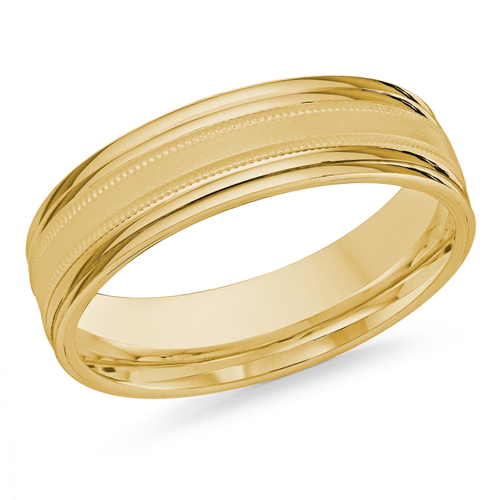 10, 14 Karat 6mm Solid Gold High Polish Rounded Lux Band