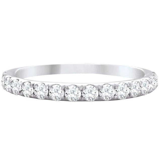 14K White Gold 0.50TDW Diamond Claw Set Semi Eternity Band