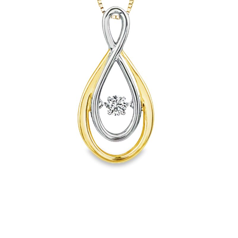 0.10CT Diamond Infinity Pendant in 10K Yellow and White Gold