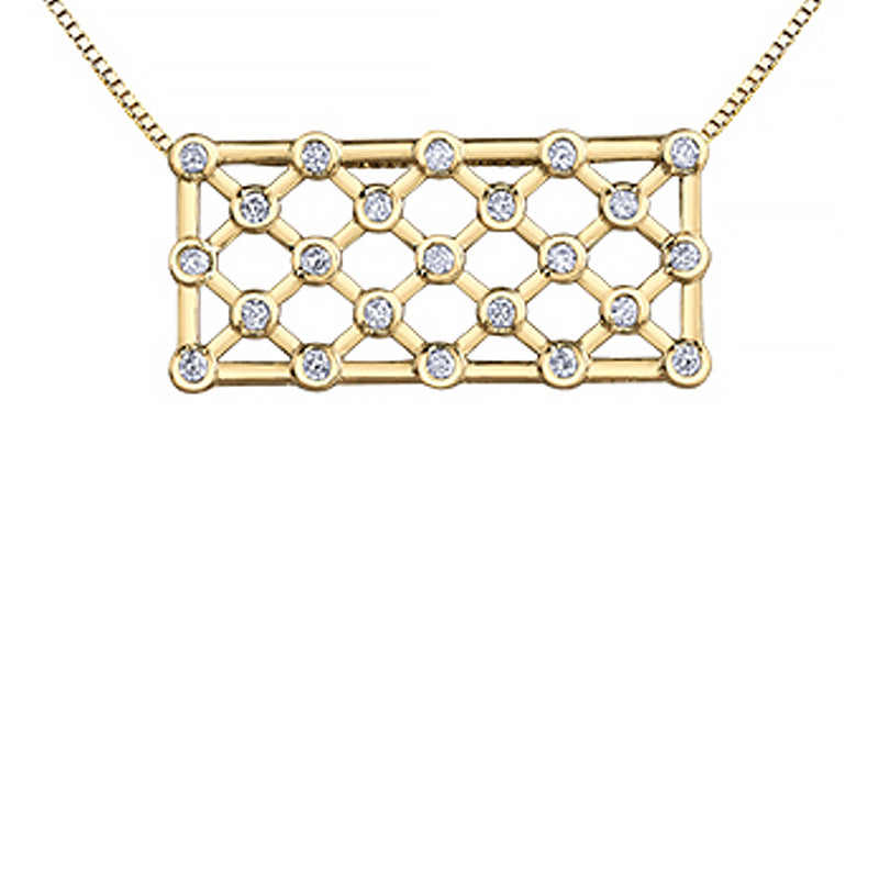 14K Yellow Gold 0.52 Carat Fancy Lattice Diamond Pendant