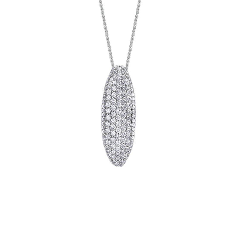 1.91TDW Diamond Fancy Pave Pendant  in 14K White Gold