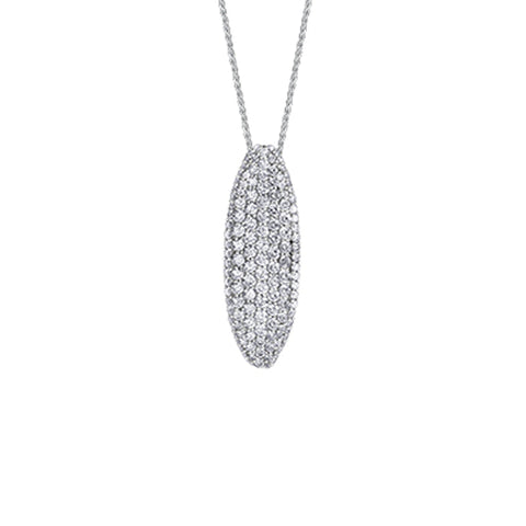 1.91TDW Diamond Fancy Pave Pendant in 14K White Gold