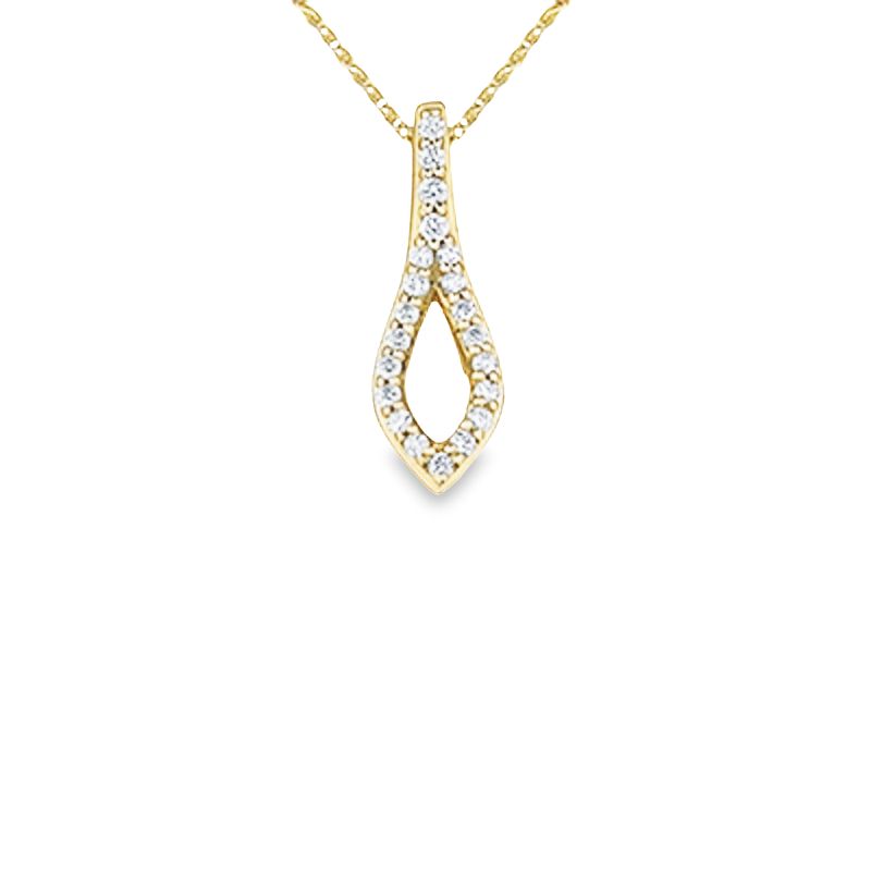 10K Yellow Gold 8MM Pearl Gemstone &amp; 0.11TDW Diamond Pendant