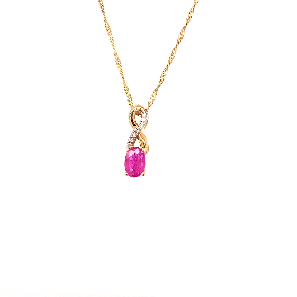 July Birthstone Pendant With 0.03TDW Diamond Accent Set in 10K Yellow Gold