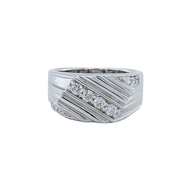 14k White Gold 0.50TDW Diamond Men&#39;s Ring